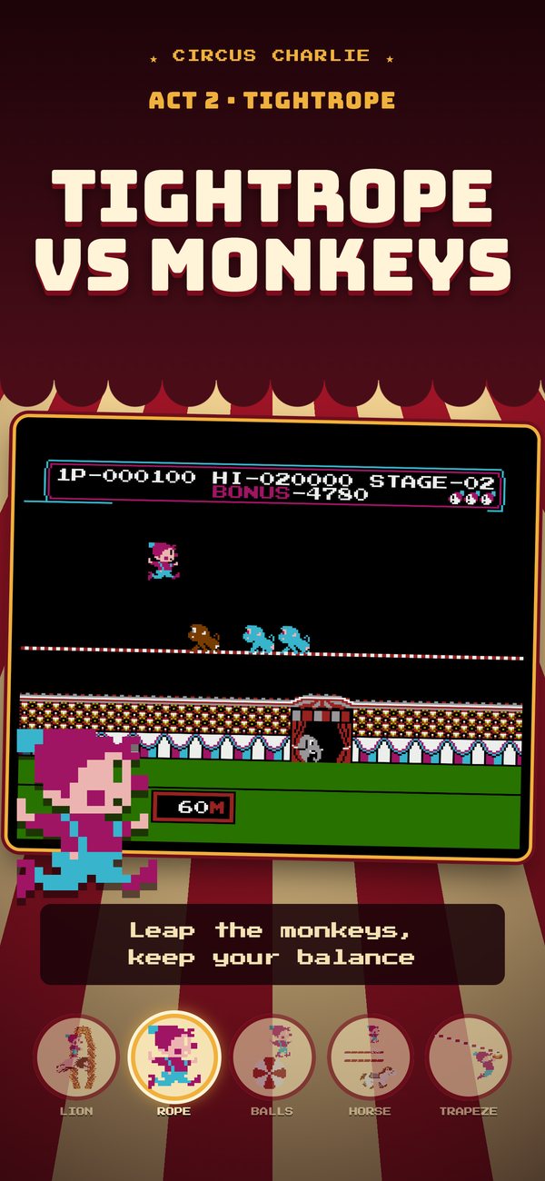 Tightrope act: jumping over monkeys
